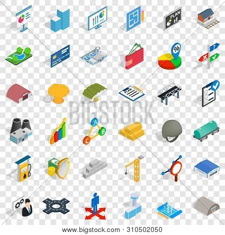 Pipe Icons Set. Isometric Style Of 36 Pipe Vector Icons For Web For Any Design
