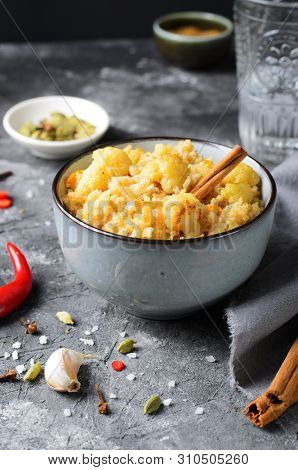 Cauliflower Rice, Indian Rice With Cinnamon And Spices