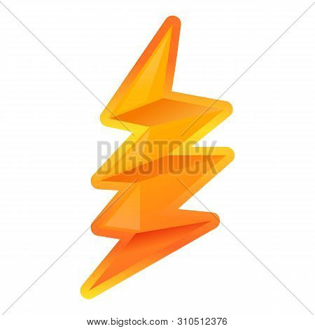 Danger Lightning Bolt Icon. Cartoon Of Danger Lightning Bolt Vector Icon For Web Design Isolated On 