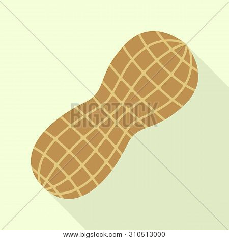 Peanut Shell Icon. Flat Illustration Of Peanut Shell Vector Icon For Web Design