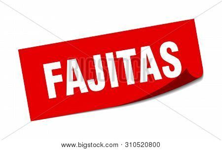 Fajitas Sticker. Fajitas Square Isolated Sign. Fajitas