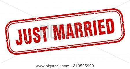 Just Married Stamp. Just Married Square Grunge Sign. Just Married