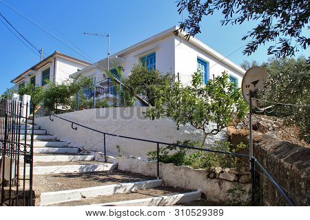Amazing View Of Village Of Frikes, Ithaca, Ionian Island, Greece