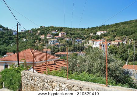 Amazing View Of Village Of Frikes, Ithaca, Ionian Island, Greece