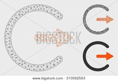 Mesh Logout Model With Triangle Mosaic Icon. Wire Carcass Triangular Mesh Of Logout. Vector Mosaic O