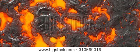 3D Illustration. Volcano- Background Magma