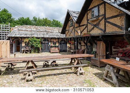 Stare Drawsko, Zachodniopomorskie / Polska - July 9, 2019: Old Ruins Of The Joanit Castle In Central