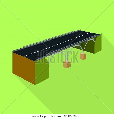 Vector Design Of Bridge And Mounted Icon. Set Of Bridge And River Stock Vector Illustration.