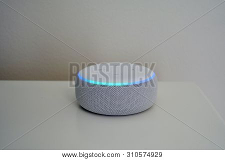 Orlando, Fl/usa-5/17/19: Amazon Alexa, Known As Alexa, Is A Virtual Assistant Developed By Amazon, F