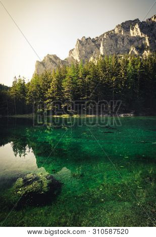 A Beautiful Lake Called Green Lake In Austria In Summer