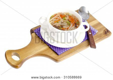 Hot Clear Broth With Vegetables, Vegetarian Menu