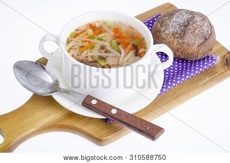 Hot Clear Broth With Vegetables, Vegetarian Menu