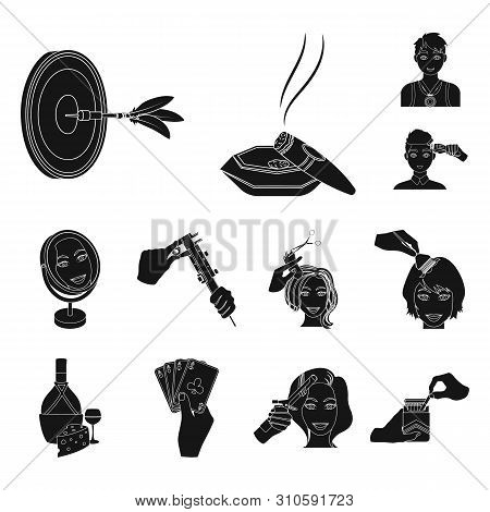 Manipulation By Hands Black Icons In Set Collection For Design. Hand Movement Bitmap Symbol Stock We