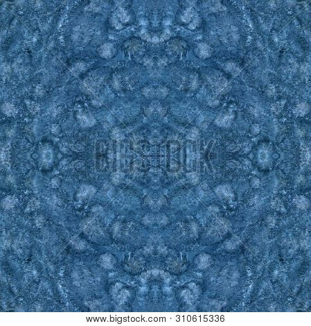 Spot With Paper Texture. Watercolor Background. Seamless Texture Blue Pattern. Retro Background Styl