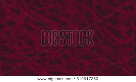 Dark Crimson Background With Chaotic Lines. Horizontal Abstract Background.