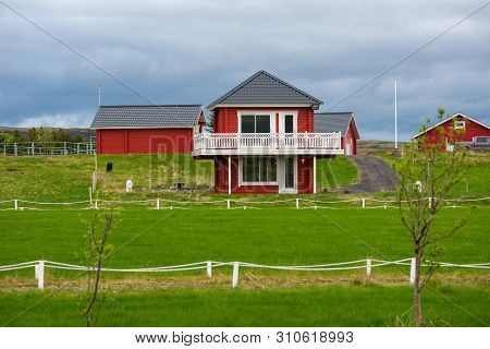 Red Eco House In Iceland