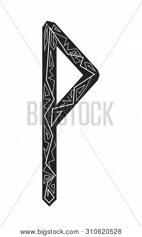 Rune Wunjo. Ancient Scandinavian Runes. Runes Senior Futarka. Magic, Ceremonies, Religious Symbols. 