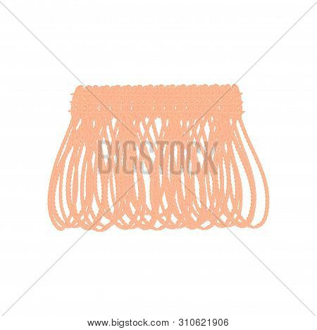 Pink Tesma From Long Loops. Vector Illustration On White Background.