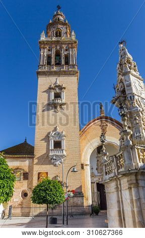 Ecija, Spain - May 13, 2019: Historic Santa Maria Church In The Center Of Ecija, Spain