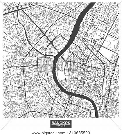 Poster Of Bangkok City, Thailand Vector Map