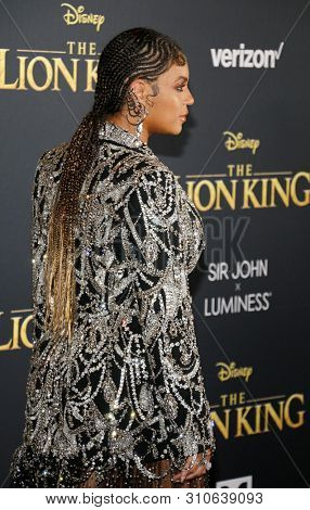 Beyonce at the World premiere of 'The Lion King' held at the Dolby Theatre in Hollywood, USA on July 9, 2019.