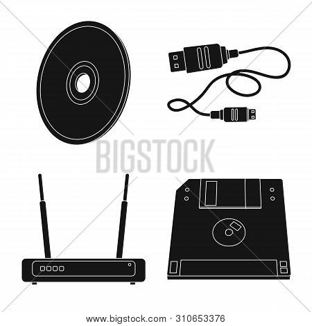 Vector Illustration Of Laptop And Device Logo. Collection Of Laptop And Server Vector Icon For Stock