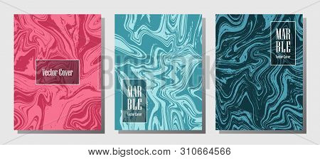 Minimalist Marble Prints, Vector Cover Design Templates. Fluid Marble Stone Texture Iinteriors Fashi