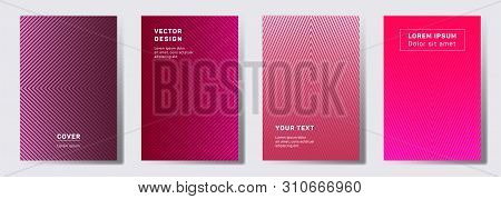 Minimalistic Covers Linear Design. Geometric Lines Patterns With Edges, Angles. Abstract Backgrounds