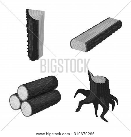 Vector Design Of Forest And Wooden Icon. Set Of Forest And Nature Vector Icon For Stock.
