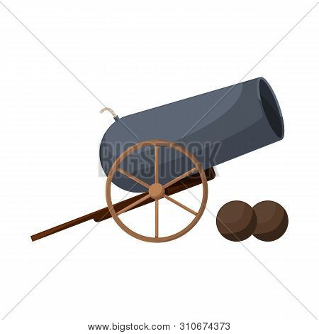Vector Illustration Of Cannon And War Logo. Set Of Cannon And Gun Stock Vector Illustration.
