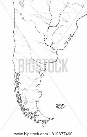 World Map Of Patagonia In South America: Argentina, Chile, Paraguay, Uruguay, Patagonia, Pampas, And