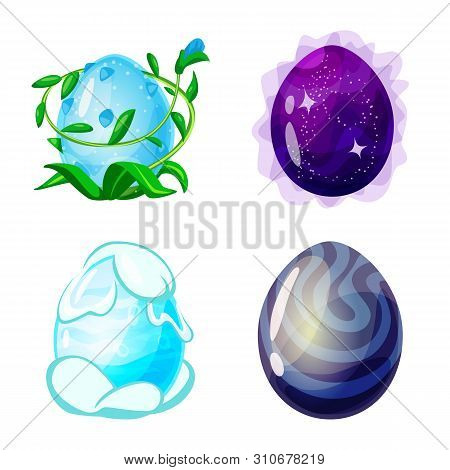 Isolated Object Of Dinosaur And Magic Sign. Collection Of Dinosaur And Fantasy Stock Vector Illustra