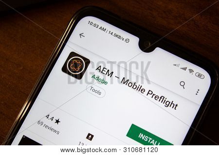 Ivanovsk, Russia - July 07, 2019: Aem - Mobile Prelight App On The Display Of Smartphone Or Tablet