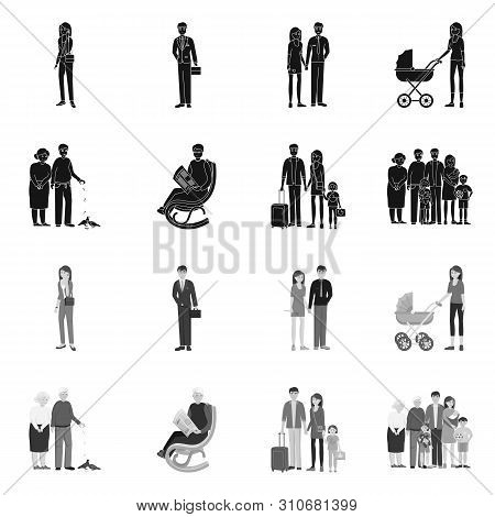 Vector Design Of Character And Avatar Icon. Set Of Character And Portrait Vector Icon For Stock.