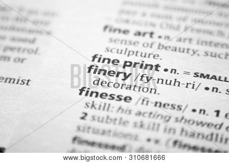 Word Or Phrase Finery In A Dictionary