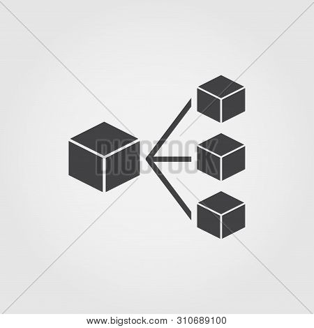Transaction Block Flat Icon. Monochrome Creative Design From Blockchain Icons Collection. Sipmle Sig
