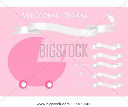 Baby розовая коляска