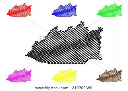 Karaganda Region (republic Of Kazakhstan, Regions Of Kazakhstan) Map Vector Illustration, Scribble S