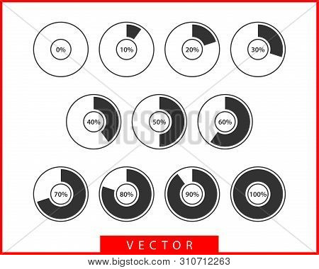 Set Pie Chart Icons. Vector & Photo (Free Trial) | Bigstock