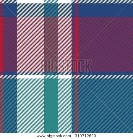 Diagonal Check Plaid Seamless Fabric Texture. Vector Illustration.