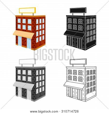 Vector Illustration Of House And Residential Icon. Set Of House And Town Vector Icon For Stock.