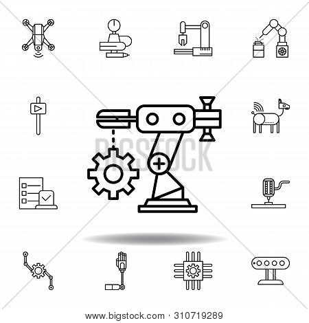 Robotics Assembly Outline Icon. Set Of Robotics Illustration Icons. Signs, Symbols Can Be Used For W
