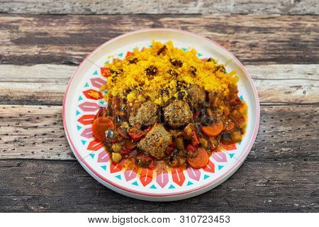 Moroccan beef kefta meatballs meatball and semolina