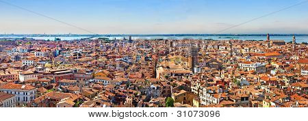 Venice Cityscape - Panorama View From Campanile Di San Marco. Italy
