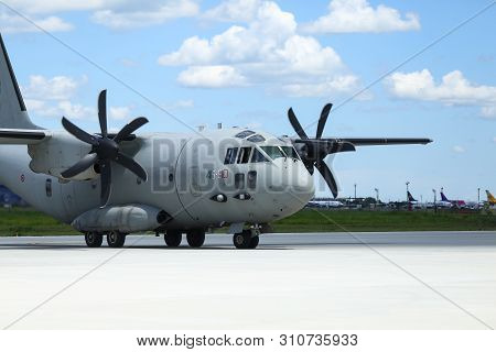 Otopeni, Romania - May 22, 2019: Alenia C-27j Spartan Military Cargo Plane From The Italian Air Forc