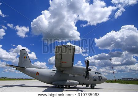 Otopeni, Romania - May 22, 2019: Alenia C-27j Spartan Military Cargo Plane From The Romanian Air For