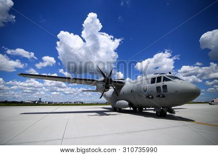 Otopeni, Romania - May 22, 2019: Alenia C-27j Spartan Military Cargo Plane From The Romanian Air For