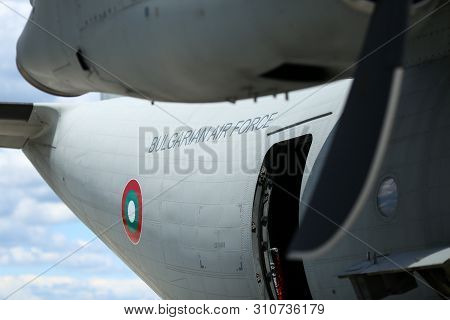 Otopeni, Romania - May 22, 2019: Alenia C-27j Spartan Military Cargo Plane From The Bulgarian Air Fo
