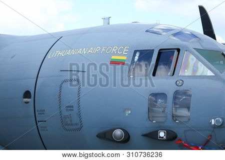 Otopeni, Romania - May 22, 2019: Alenia C-27j Spartan Military Cargo Plane From The Lithuanian Air F