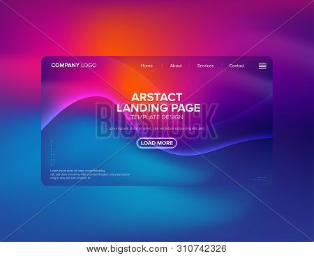 An Ideally Template Design Of Landing Page In Beautifully Vivid Color. Template Or Background For A 